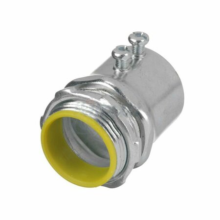 AMERICAN IMAGINATIONS 1.25 in. Galvanized Steel Silver E.M.T. Connector-Steel With Insulated Throat AI-36720